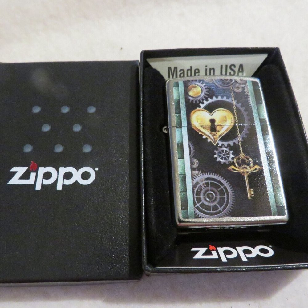 Sharp Steampunk Heart Zippo Lighter